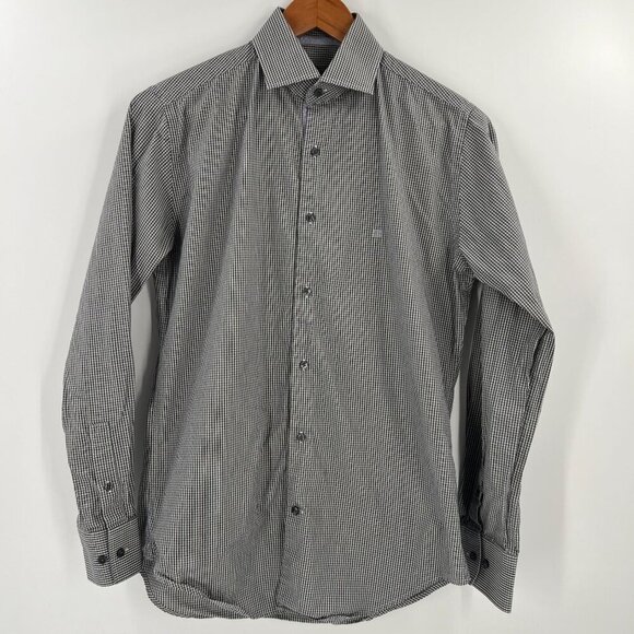 Givenchy Men Size Small Gray Plaid Long Sleeve Button Down Shirt - Picture 1 of 12